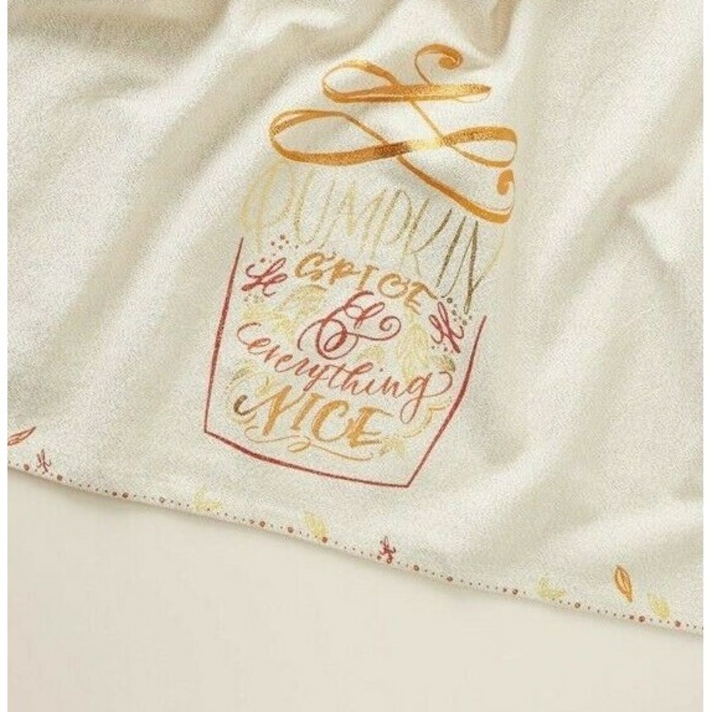 Anthropologie Kitchen Towel Dishtowel Pumpkin Spice Coffee‎ Lover Fall Theme New
